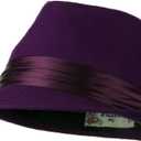 Fedora with Pleated Satin Band - Purple W18S44D (One Size)