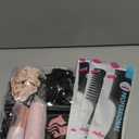 Carbon Fiber Hair Comb Set for Curly Hair Woman|Wide Tooth Comb, Parting, Fine Tooth for Detangling, Styling for Natural Fine Straight to Curly, Thick, Wet or Dry Hair (Black-Pink)