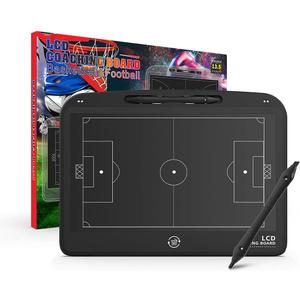 13.5 Inch LCD Basketball Coaching Board, Electronic Tactical Training Board Basketball Coach Board Football Coaching Equipment/Accessories Soccer Coach Gifts For Men Education Supplies Gift (Black)