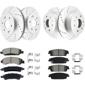 Front+Rear Brakes and Rotors Kit Replace for 2014-2018 Chevy Silverado 1500, 2015-2020 Tahoe, 2015-2020 Suburban, 2015-2020 GMC Yukon, 2014-2018 Sierra 1500, 580279+581032, 19175334+19340369