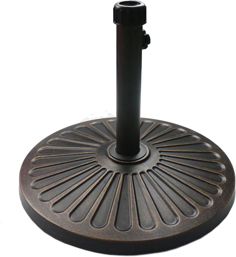 Sunnyglade 18" 30.2-lb Heavy Duty Round Patio Umbrella Base Antiqued Bronze