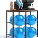 Klvied 5 Gallon Water Bottle Rack with Wooden Top, Heavy Duty 4 Bottle Water Jug Storage Rack, Vertical Water Bottle Holder Stand for Office, Break Room, Kitchen