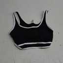 Women Sports Bra Bikini Top Athletic Bathing Suit Swimsuit Top for Teen Girls (Medium, Black White)