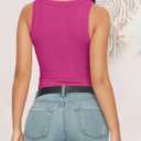 GKBK Womens Tank Tops High Neck Sleeveless Ribbed Tank Casual Basic Thick Strap Slim Fitted Racerback Shirts (L)