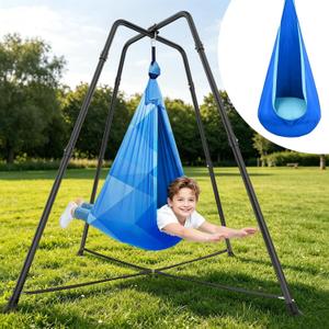 Sensory Swing with Stand for Kids, X-Shaped Frame, 330 lbs