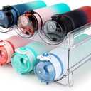 spospo Water Bottle Organizer for Cabinet, Water Bottle Storage Organizer, 2 Packs Water Bottle Storage Rack, Water Bottle Holder for Cabinet, Stackable Water Bottle Storage Rack