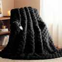 Homemate Heated Blanket Electric Throw - 50"x60" Heating Blanket Throw 4 Hours Auto-Off 10 Heat Levels Over-Heat Protection Luxury 800 GSM Faux Fur 200 GSM Sherpa ETL Certification