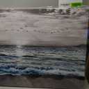 Wapluam Large Wall Decor For Living Room Canvas Wall Art For Bedroom Office Wall Decorations Black And White Painting Blue Sea Wave Pictures Artwork For Modern Stretched and Framed Beach Posters (60"L x 30"W)