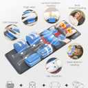 Full Body Massage Mat with Heat, 3D Body Stretching & Adjustable Lumbar Traction, Detachable Neck Shiatsu Roller, Airbag Compression, Vibration Massage Pad for Daily Relaxation