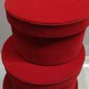 GnFlus Red Wine Gift Boxes for Presents Set of 4 Round Velvet Nesting Gifts Box for Arrangements Flowers Wedding Birthday Valentines Bridesmaid Christmas Party Anniversary