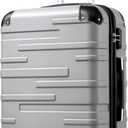 Coolife Luggage Suitcase Carry-on Hardside Travel Luggage TSA Lock Spinner Telescopic Handle (sliver)