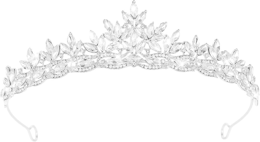 Crystal Tiaras & Crowns for Women, Bride Royal Queen Headband Princess Headpieces for Birthday Cake Crown & Prom Pageant Party