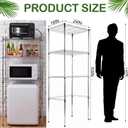 Threehoney Mini Fridge Shelf Over Fridge Storage Mini Microwave Stand for College School Dorm Office Space Dorm Room Saver Supply (3 Tier, Silver)