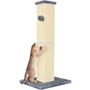 Cat Scratching Post 32 Inch for Indoor Large Cats and Kitten, Nature Sisal Tall Cat Scratch Post, Sisal Cat Scratcher Improve Cat's Scratching Habits and Protect Your Furniture, Grey