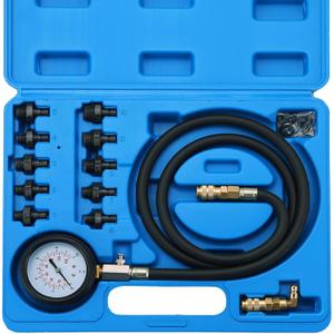 Oil Pressure Tester Kit | 0-140 PSI Engine Cylinder Oil Pressure Diagnostic Tester Tool Set with Hose Adapters for Cars ATVs Trucks Use