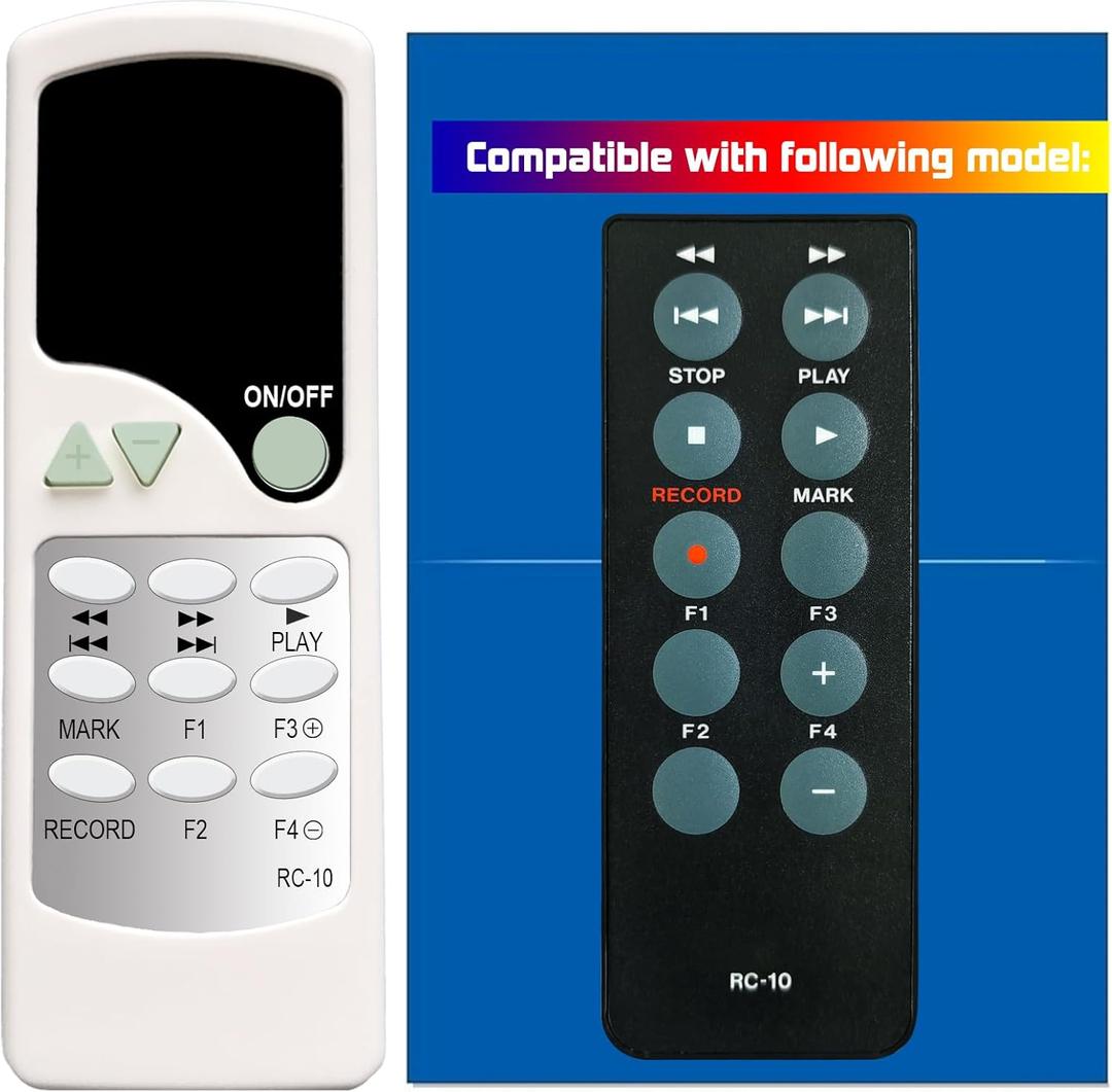 Replacement Remote Control for Tascam RC-10 Stereo Master Recorder DR-100MKII DR-100 DA-3000 SS-CDR250N SS-R250N DR-701D DR-70D DR-60DMKII DR-60D DR-100MKIII DR-40X DR-40 DR-60 SD-20M (Remote Only)