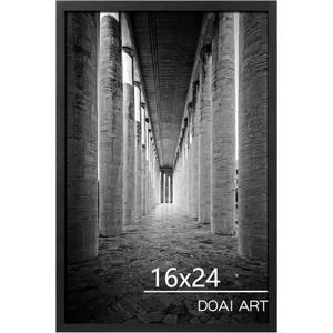 DOAI ART 16x24 Poster Frame Black, Poster Frames 16 x 24 inches or 16x24 Picture Frames with HD Plexiglass for Horizontal or Vertical Wall Mounting, Scratch-proof Safe and Artistic Large Photo Frame