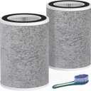 Leemone True HEPA HP201 HP202 Filter Replacement for Shark HP200 Series & HC502 Air Puri-fier MAX,3-in-1 H13 Grade Filter, Part # HE2FKBAS, HE2FKBASMB(2 Pack)