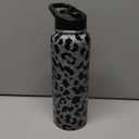 40oz Leopard Water Bottle with Handle and Flip Straw, Sports Stainless Steel Insulated Cup Travel Coffee Mug Tumbler, Birthday Mothers Day Chritmas Gifts for Women