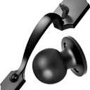 Front Door Handleset Entry Door Handle Set with Cove Knob for Right and Left Handed Sided Doors, Interior and Exterior Entrance Passage Lock Matte Black (Medium)