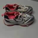 DREAM PAIRS Kids Girls Sneakers Jelly Sole Lace up Shoes Lightweight Walking Shoes for Girls Boys, Size 3 Little Kid, Silver/ Hot Pink