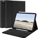 TQQ for iPad Air 13-inch (M3/M2, 2025/2024) & Pro 12.9 inch Case with Keyboard, Keyboard case for 12.9-inch iPad Pro 6th/5th Gen - with Pencil Holder for iPad Air 13-inch/iPad Pro 12.9 (Black)