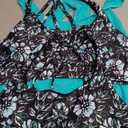 Tempt Me 3 Piece Tankini Swimsuits for Women Athletic Bathing Suits Swim Tank Top with Boy Shorts and Bra Modest Swimwear (X-Large, Aqua Blue Floral)
