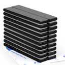 MIKEDE 20 Pack Extra Strong Neodymium Rare Earth Magnets Bars,with Double-Sided Adhesive, Black Epoxy Waterproof Strong Neodymium Magnets - 60 x 10 x 3 mm
