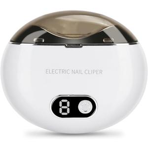 Electric Nail Clipper, 3 Speeds Automatic Nail Clipper with Nail Clip Storage and Brush, USB Rechargeable 2in1 Electric Nail Trimmer for Adults, Seniors, Children (White