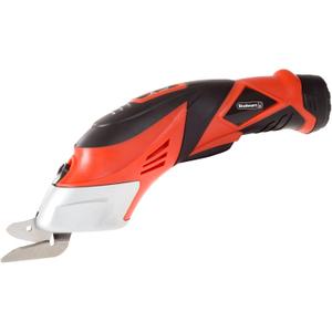 Cordless Electric Scissors with Two Blades - Fabric, Leather, Carpet and Cardboard Cutter - 3.6V Lithium-Ion Rechargeable Battery by Stalwart (Red)