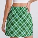 Auplus Womens Mini Skirt Basic Elastic Waist Casual Short Summer Skirts (Green, XXXL)