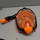 Greatever G2 Full Face Snorkel Mask with Latest Dry Top System,Foldable 180 Degree Panoramic View Snorkeling Mask with Camera Mount,Safe Breathing,Anti-Leak&Anti-Fog (Large/ X-Large, Orange)