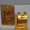 2 Pcs Gold Self Adhesive Curtain Rod Brackets, Universal Plastic & Stainless Steel, Wall Mount, 2 Pcs Gold