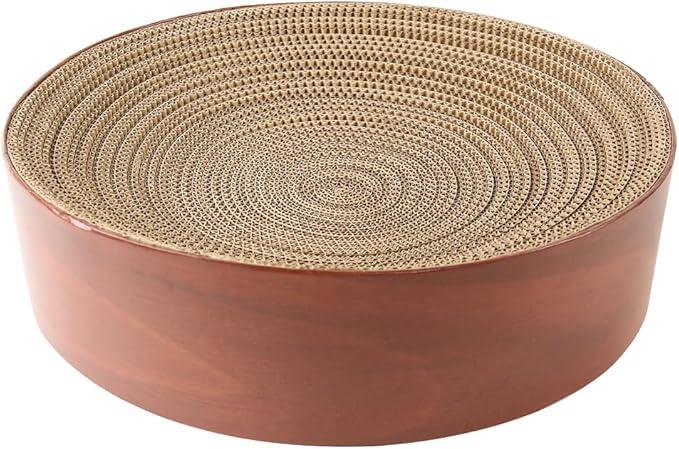 Selly's Den Bowl Shaped Cat Scratcher Round Cardboard Cat Bed and Scratcher in One, for Lounging and Scratching (16 inches)