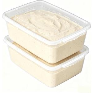 2-Pack Large Capacity Pizza Dough Proofing Box with Lid, Airtight Dough Tray & Proofing Container for Pizza, Bread, Sourdough, Stackable BPA-Free, 16.5" x 11.7" x 5.7", Clear