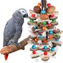 BBjinronjy Large Parrot Toys Bird Chewing Toys-Natural Nuts Corn Loofah Wooden Bird Cage Toy for African Grey,Macaws,Conure,Cokatoos,Cockatiel,Amazon Parrots and Other Medium and Small Birds