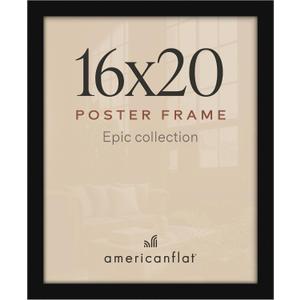 Americanflat 16x20 Poster Frame - Matted to 14x17 - Engineered Wood - Black
Fits photos, posters and art