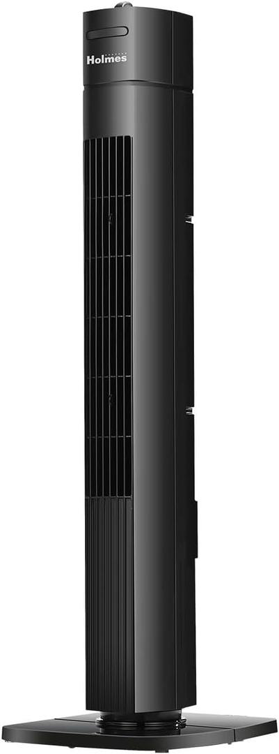 Holmes 31" Manual Tower Fan, 70 Oscillation, 3 Speeds, 2-Hour Auto Shut-Off Timer, Adjustable Vents, Compact and Slim Profile, Carry Handle, Ideal for Cooling your Home, Bedroom or Office, Black