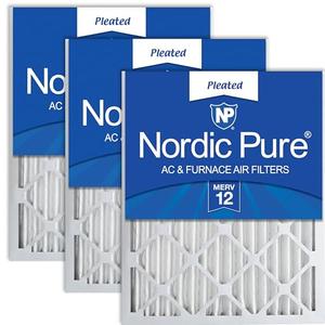 Nordic Pure 16x25x2 Pleated MERV 12 Air Filters 3 Pack
