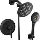 Black Shower Faucet With Handheld Shower Head & Valve Shower System combo With 6 Inch High Pressure Rainfall trim kit Set Complete