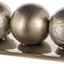 Creative Scents Dublin Silver Decorative Tray and Orbs Balls Set - Centerpiece Bowl with Balls for Dining room Table, Rustic Coffee Table Decor for Living Room Decor, Gift Boxed