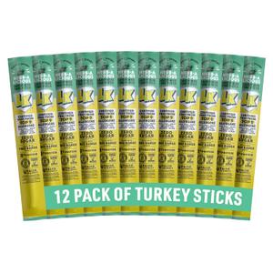 Lorissa's Kitchen Premium Free Range Jerky Snack Sticks 12-Pack: Herb-A-Licious Turkey Flavor, 8g Protein, Certified Free from Top 9 Allergens, Gluten-Free, Non-GMO, Zero Sugar, Keto, Paleo (EXP 01/24/26)