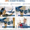 Gym1 Doorway Indoor Swing & Pull-Up Bar Set - Sensory Swing with Rope Ladder - Built-in Pull-Up Bar for Kids Workout Equipment - Easy No-Drill Mount for Indoor Playset - 2-Piece, Red/Blue