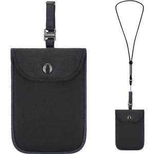 Hidden Bra Wallet, Travel Neck Pouch & Secert Money Pocket for Woman to Keep Valuables Safe for Secure Travel with Adjustable, Elastic Strap(Black)