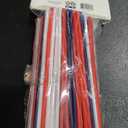 Pack of 75 American Flag Wooden Toothpicks 6pcs + Jacent Straw