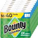 Bounty Paper Towels Quick Size, White, 16 Family Rolls = 40 Regular Rolls (107 sheet (Pack of 16))