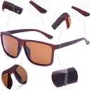 NIEEPA Men's Sports Polarized Sunglasses Square Frame Glasses NP1007 (A30 Mattebrown Frame/Brown Lens)
