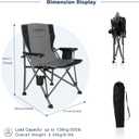 Camping Chair Folding Portable Lawn Chair 2 Pack Comfortable Hard Arm Sturdy for Family Camp, Outdoor, Sports, Beach, Travel, Grey, Supports 300 lbs