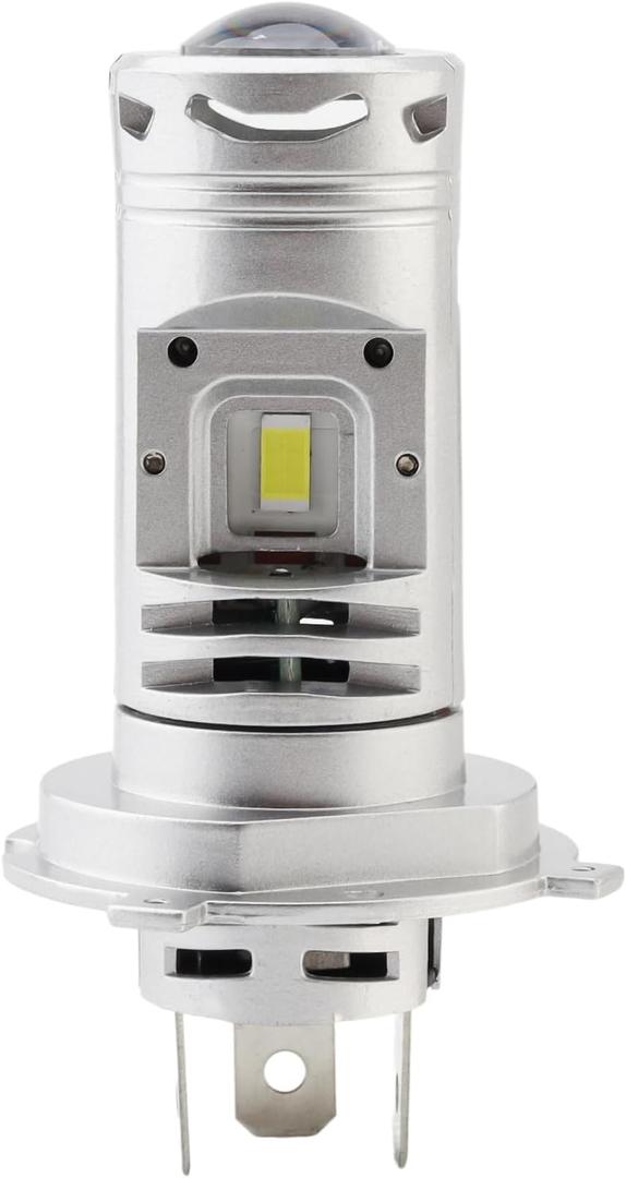 Windance H4 LED Projector Lens 30W 3000LM 6000K White High Low Beam LED Bulbs Super Bright Headlight Bulb for Motorcycles ATVs UTVs Scooters Cars, 10-32V (2)