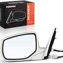 A-Premium Driver Side Power Door Mirror - Compatible with Honda Accord 2013 2014 2015 2016 2017 Sedan - Heated Manual Folding Outside Rear View Mirror with Turn Signal White (Paint to Match)